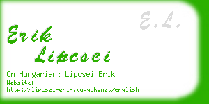 erik lipcsei business card
